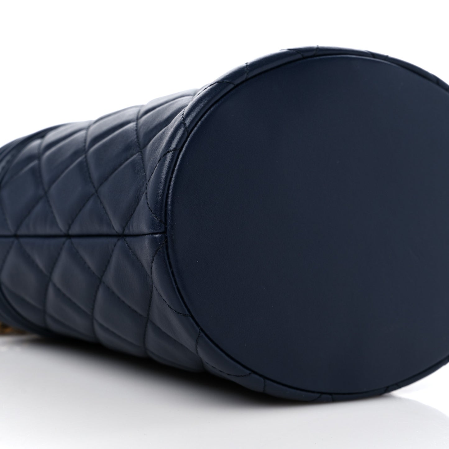Calfskin Quilted Boy Bucket Bag Navy Blue