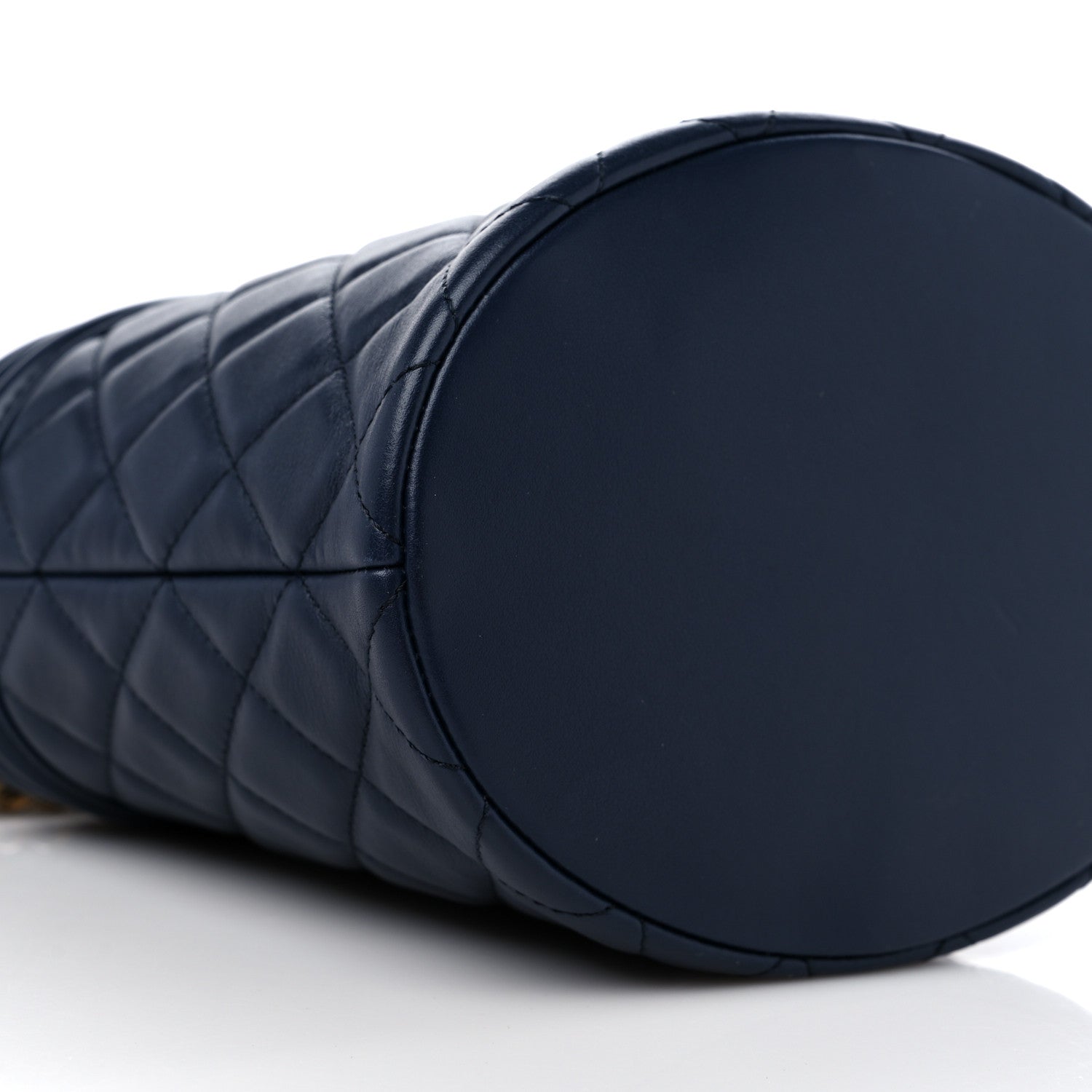 Chanel Calfskin Quilted Boy Bucket Bag Navy Blue 8 of 10
