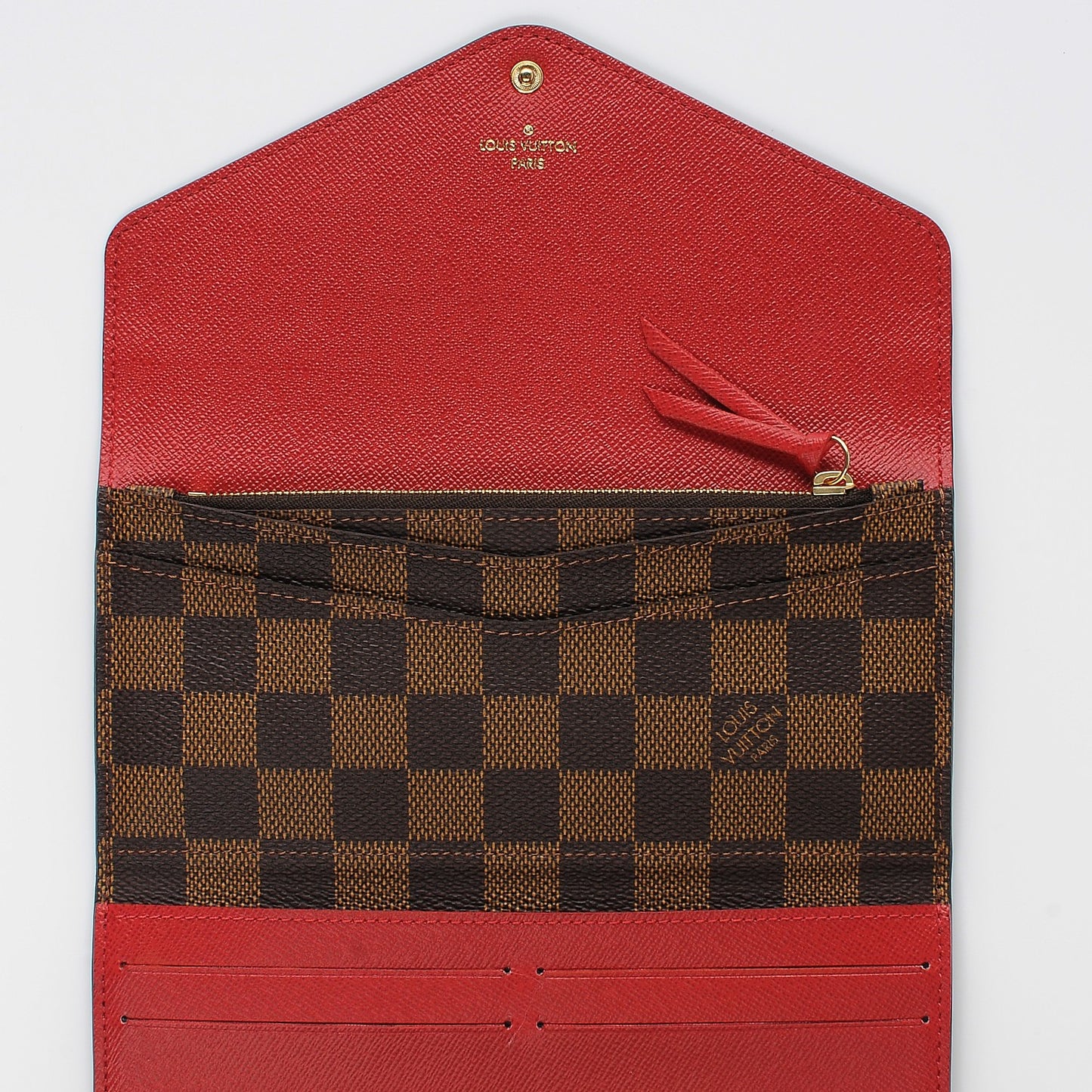 Damier Ebene Josephine Wallet Red