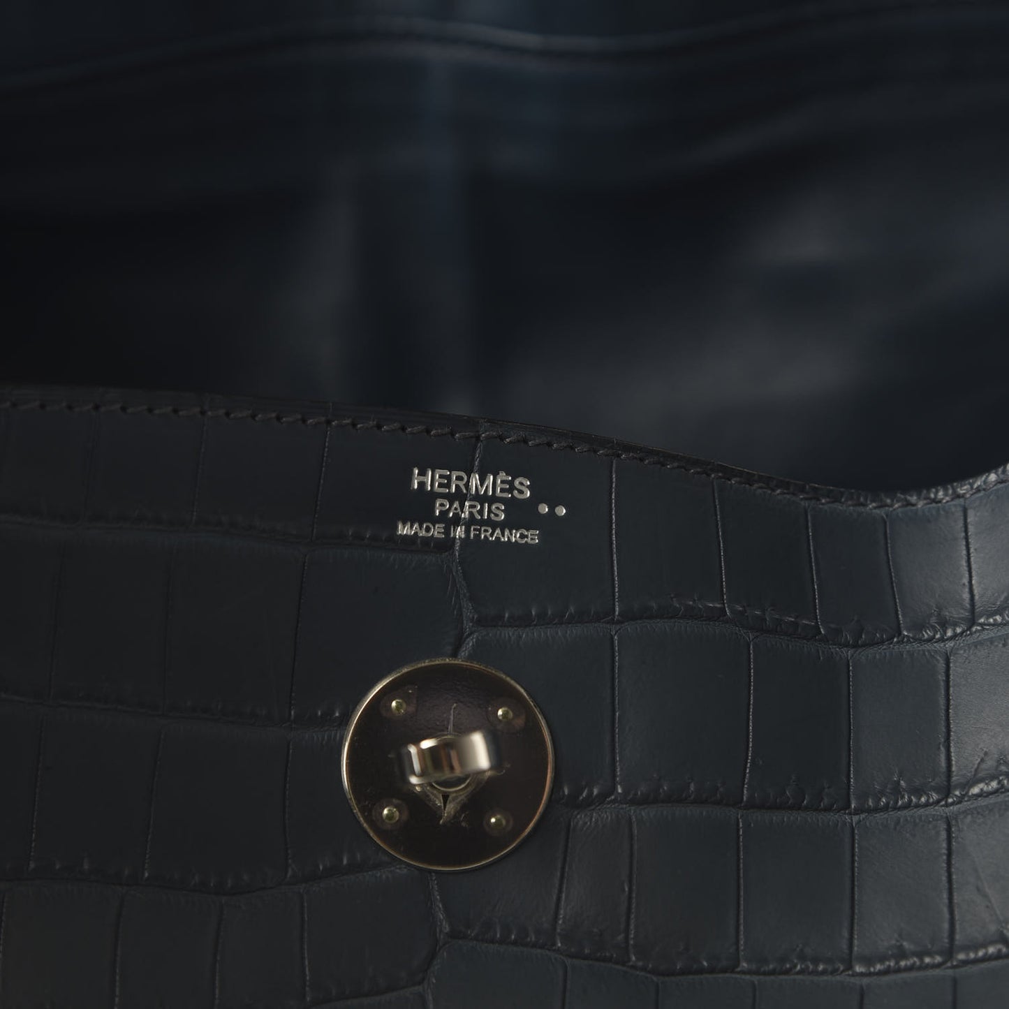 Matte Niloticus Crocodile Lindy 30 Blue Jean