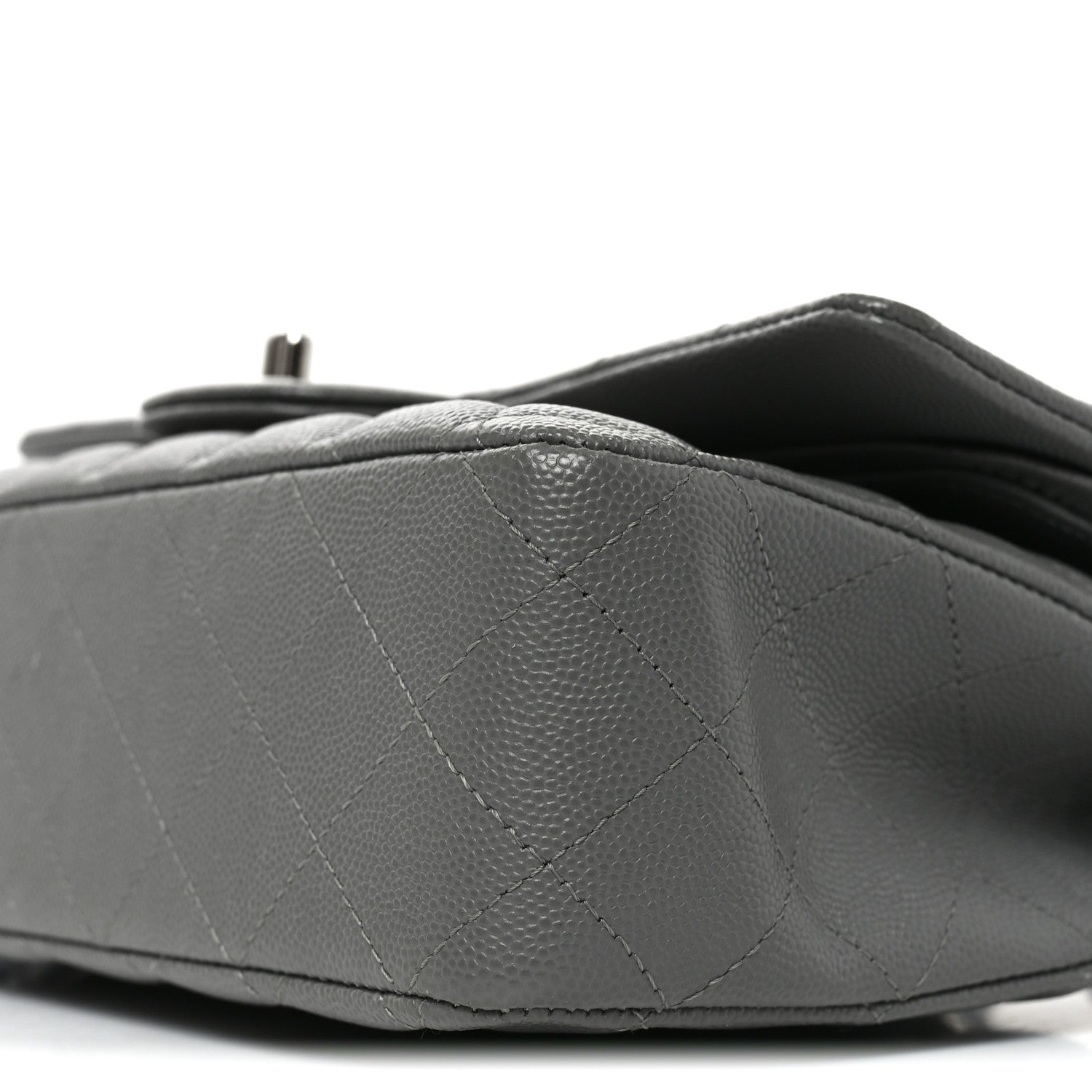 Chanel Caviar Quilted Medium Double Flap Grey 10 of 11
