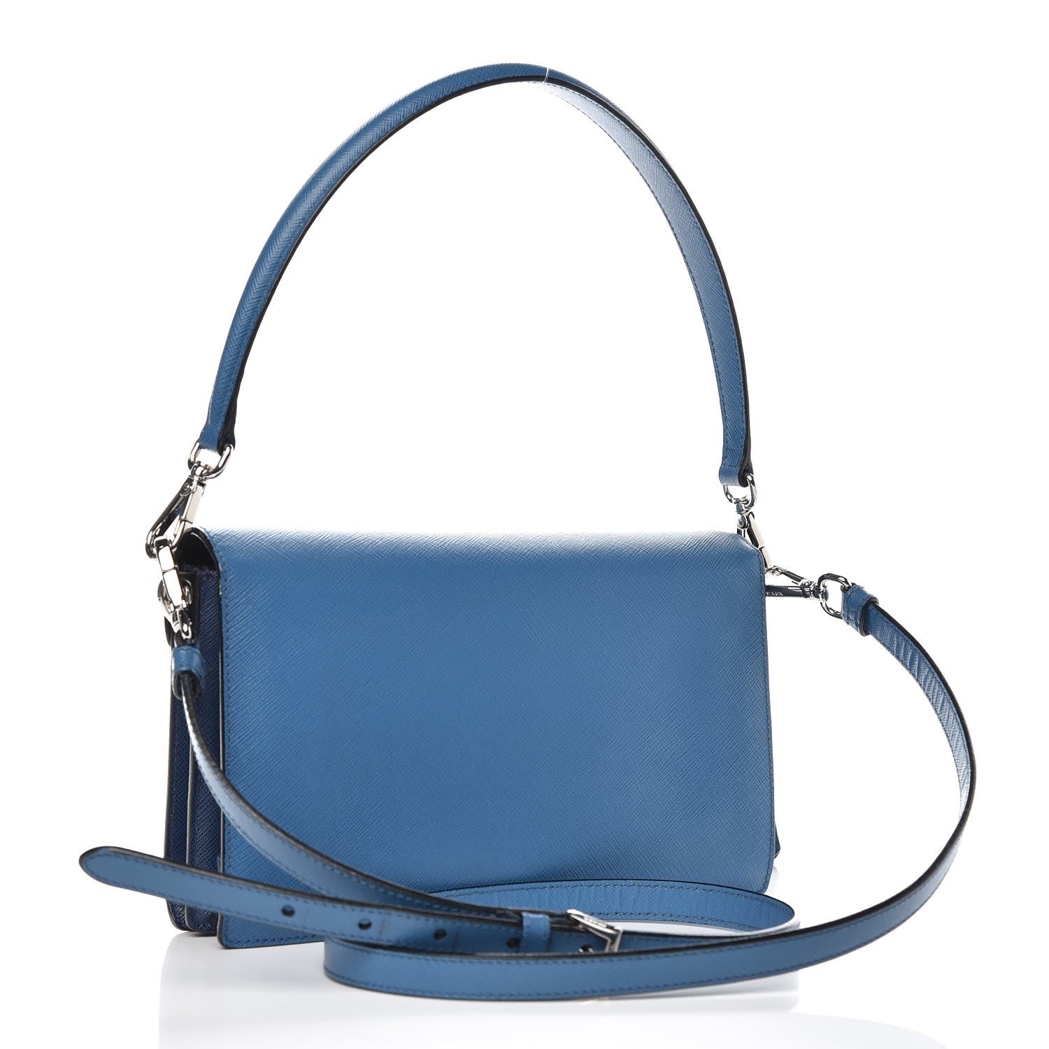 Prada Saffiano Lux Sound Shoulder Bag Bluette Cobalto 3 of 7