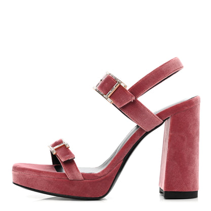 Hermes Velours Bossa Sandals 36 Bois De Rose 1 of 9