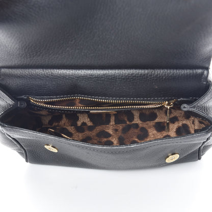 Dolce & Gabbana Grained Deerskin Medium Miss Sicily Satchel Black 5 of 9