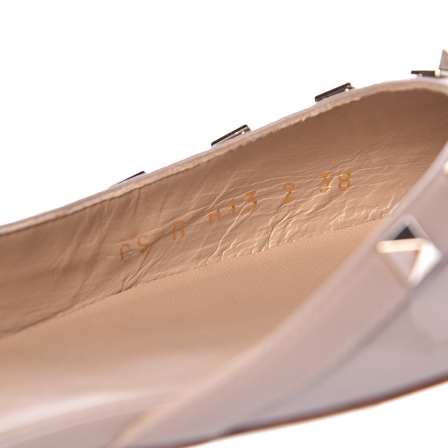 Valentino Garavani Patent Rockstud Slingback Flats 38 Poudre 8 of 9