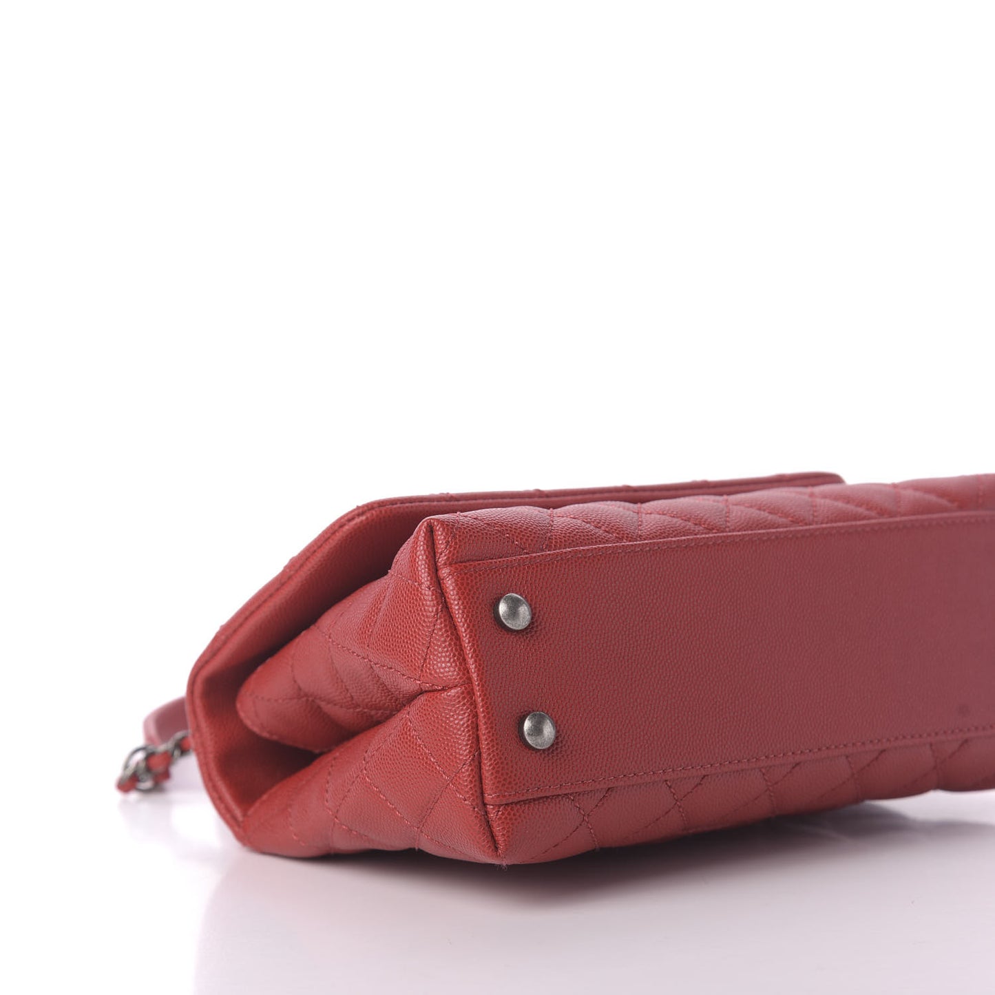 Caviar Quilted Mini Coco Handle Flap Dark Red