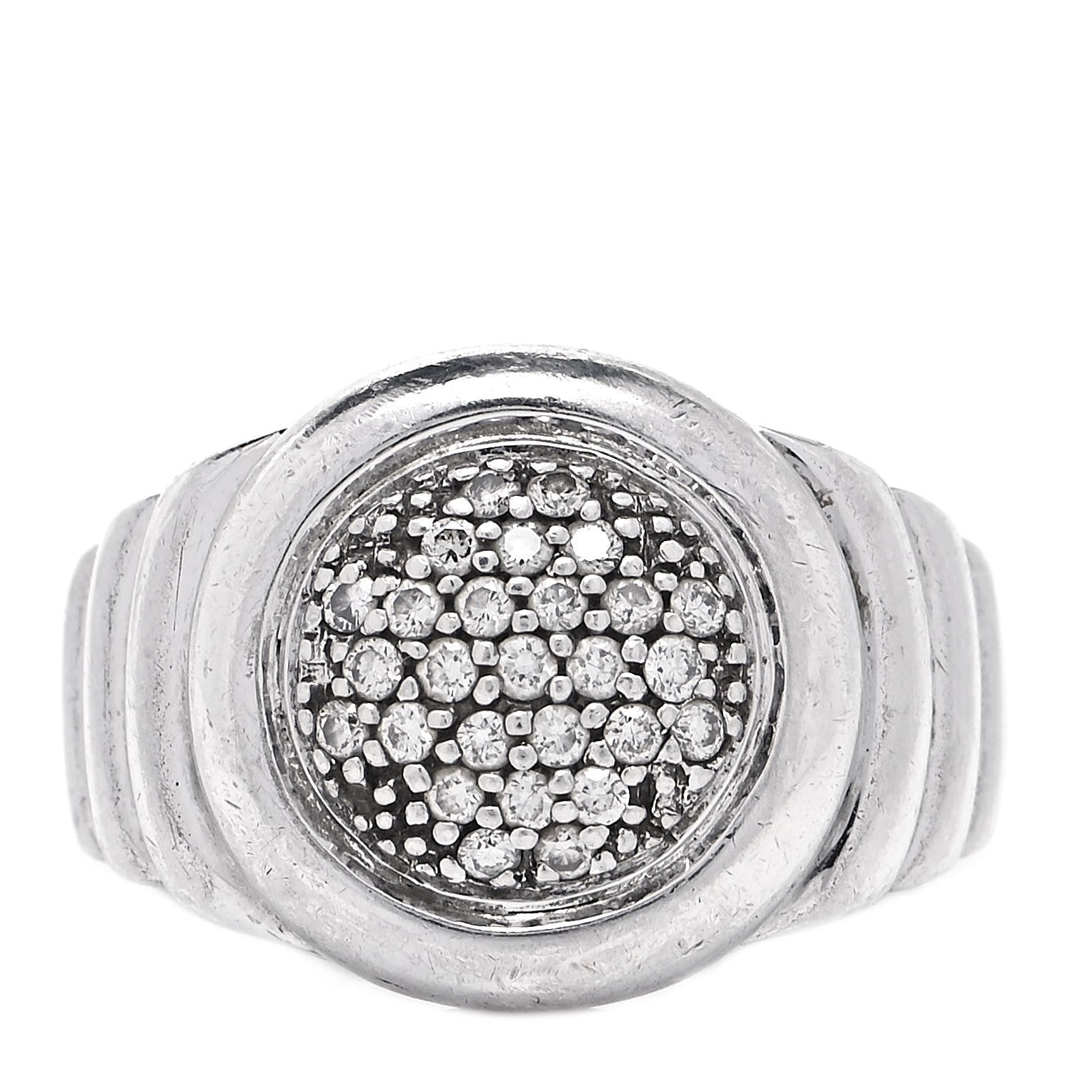 John Hardy Sterling Silver Diamond Batu Bedeg Round Ring 54 7 1 of 4