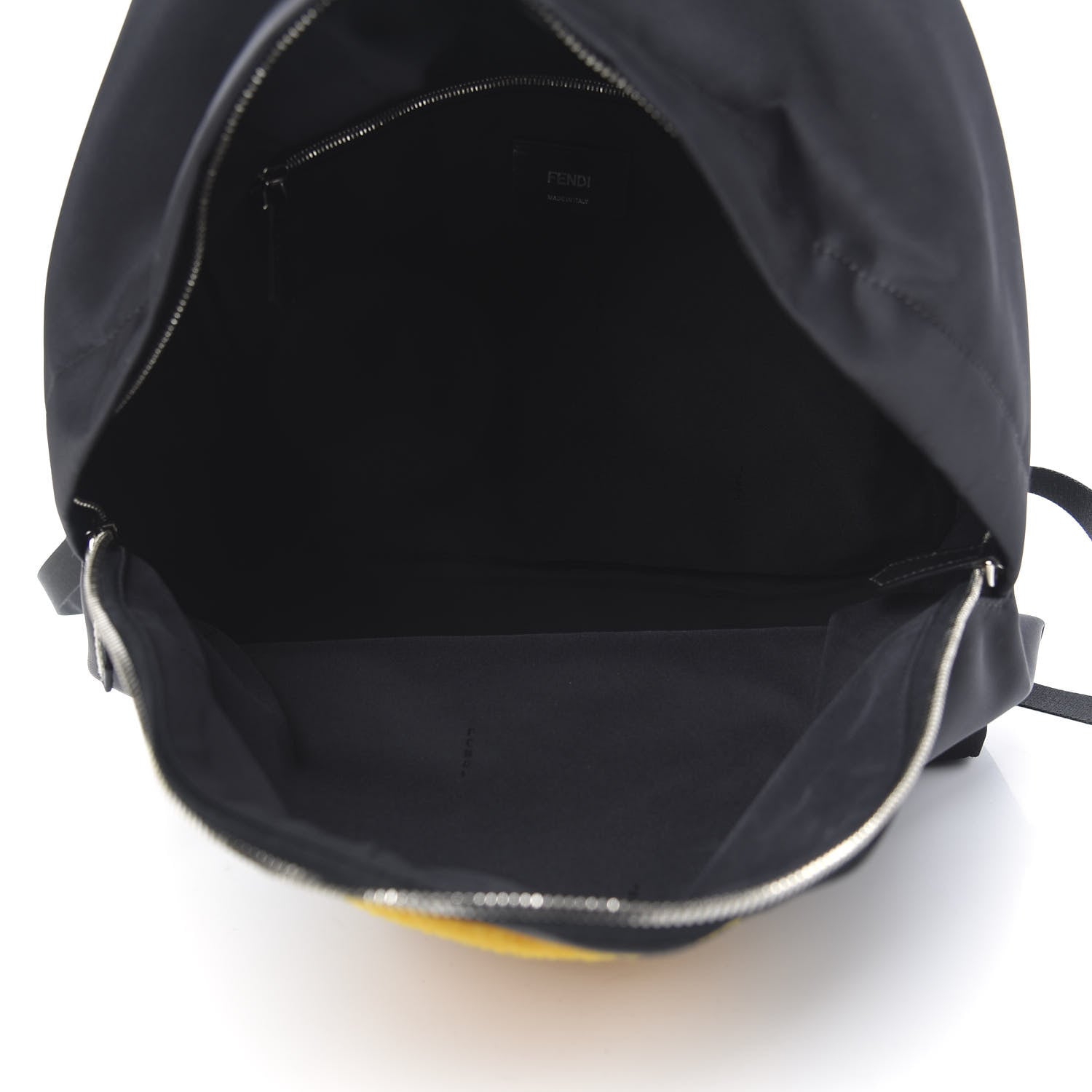 Fendi Nylon Shearling Vitello Elite Lightbulb Backpack Black Narciso 4 of 11