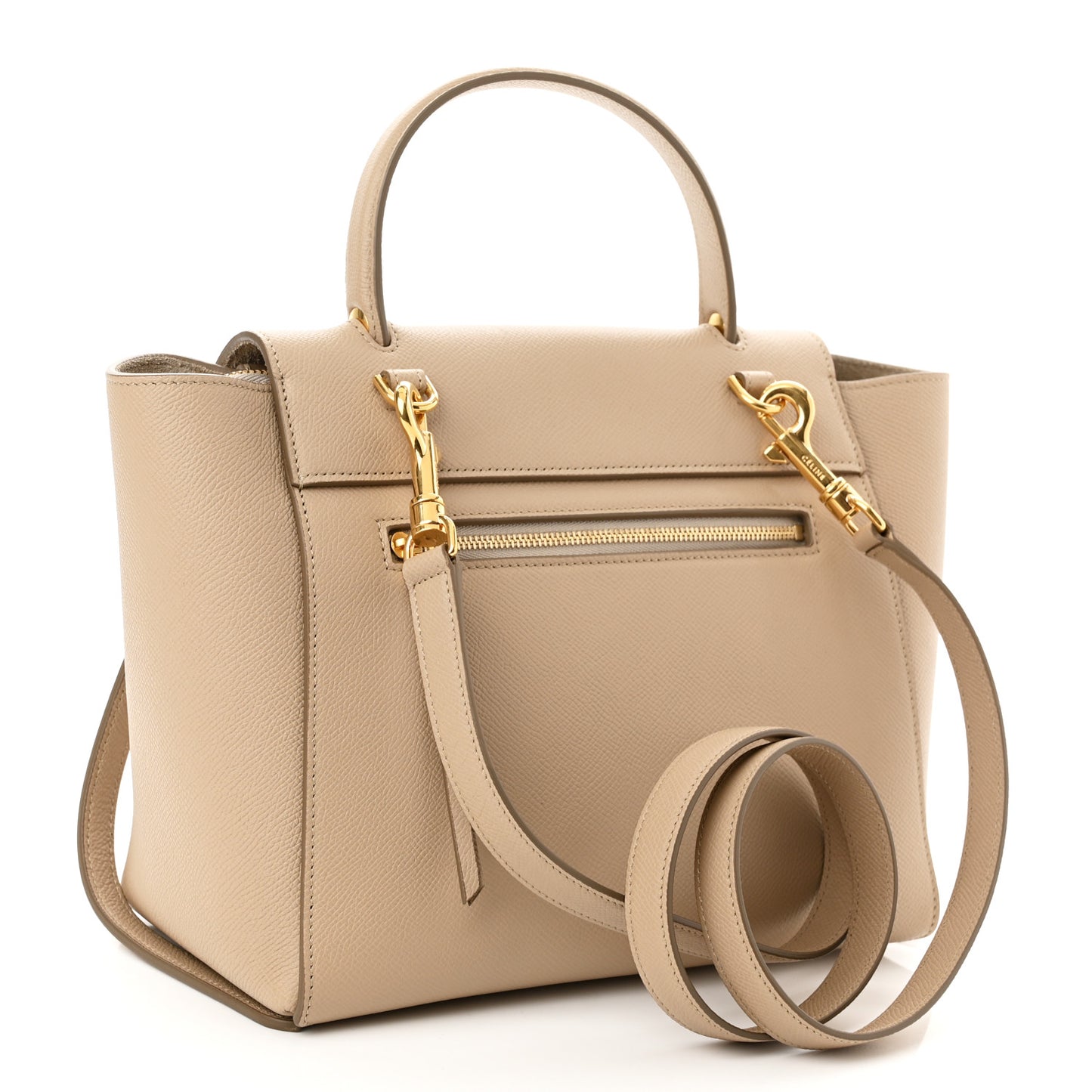 Grained Calfskin Micro Belt Bag Light Taupe