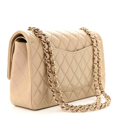 Chanel Iridescent Caviar Quilted Medium Double Flap Dark Beige 3 of 11