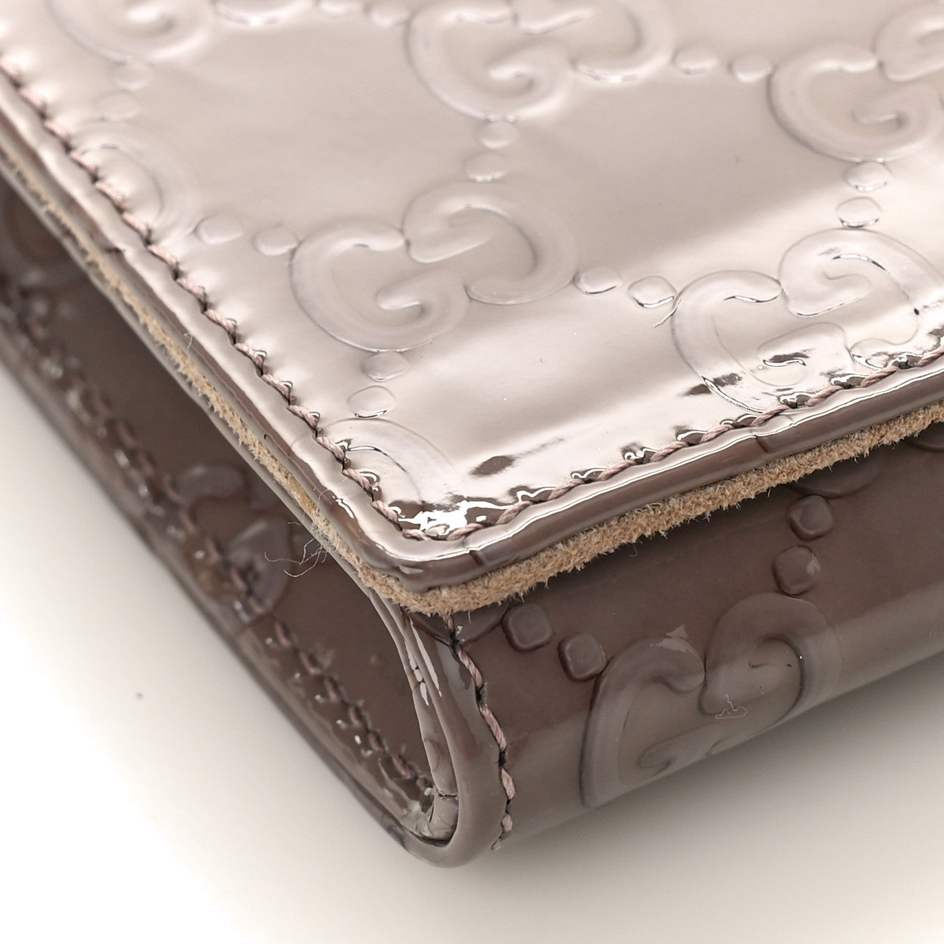 Patent Guccissima Small Broadway Clutch Lavender
