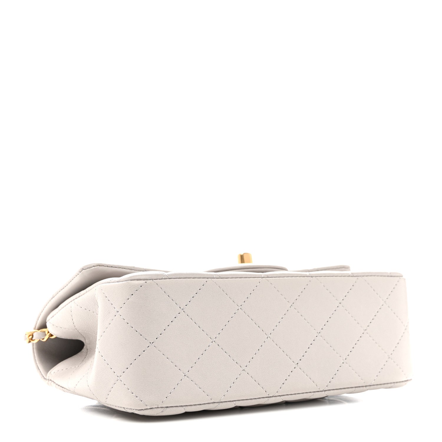 Chanel Lambskin Quilted Mini Top Handle Rectangular Flap Grey 4 of 13