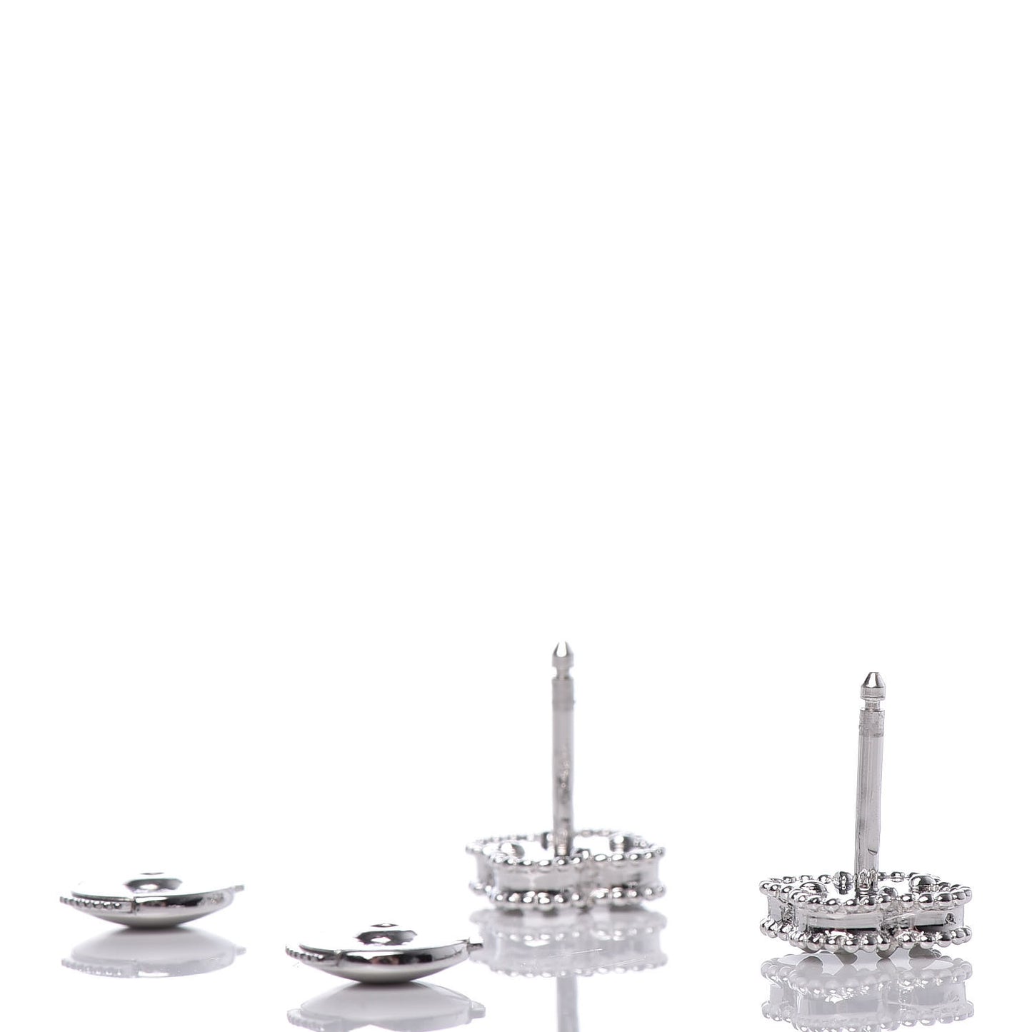 18K White Gold Mother of Pearl Sweet Alhambra Earrings