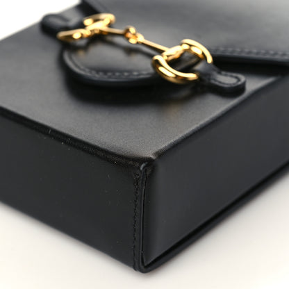 Gucci Boarded Plutone Calfskin Mini Horsebit 1955 Crossbody Bag Black 9 of 10