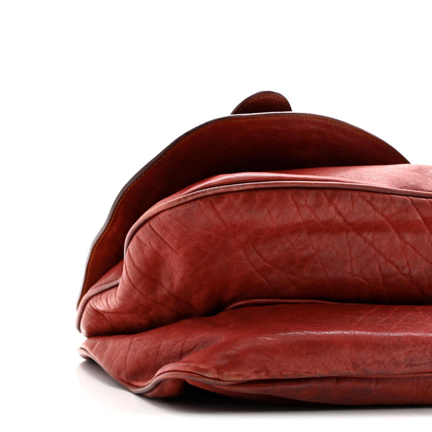 Calfskin Large Gaucho Double Saddle Bag Red