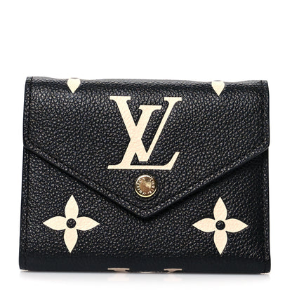 Louis Vuitton Empreinte Monogram Giant Victorine Wallet Black Beige 1 of 8