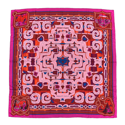 Hermes Cashmere Silk Esprit Ainou Shawl 140 Fuschia Vieux Rose Rouge H 1 of 6