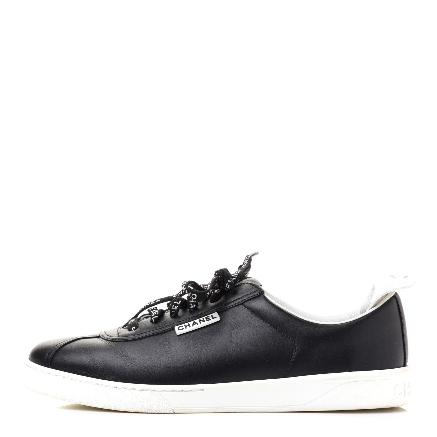 Chanel Calfskin CC Womens Sneakers 41.5 Black 1 of 12