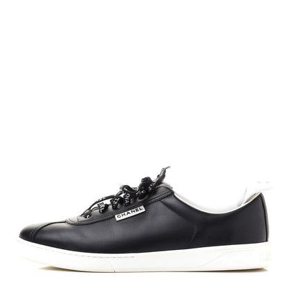 Chanel Calfskin CC Womens Sneakers 41.5 Black 1 of 12