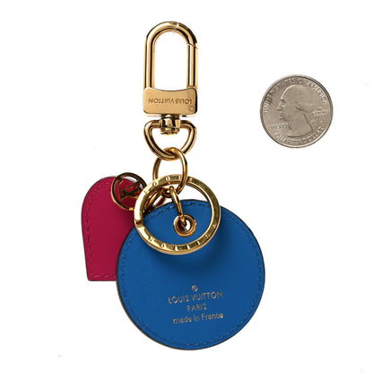 Louis Vuitton Vernis Valentine Heart Bag Charm Key Ring Fuchsia Light Blue 2 of 4