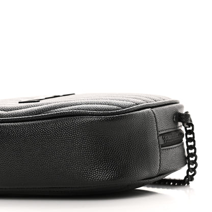 Saint Laurent Grain De Poudre Matelasse Monochrome Monogram Mini Lou Camera Bag Black 10 of 11