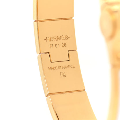 Hermes Enamel Charniere Uni Narrow Hinged Bracelet S White 5 of 8