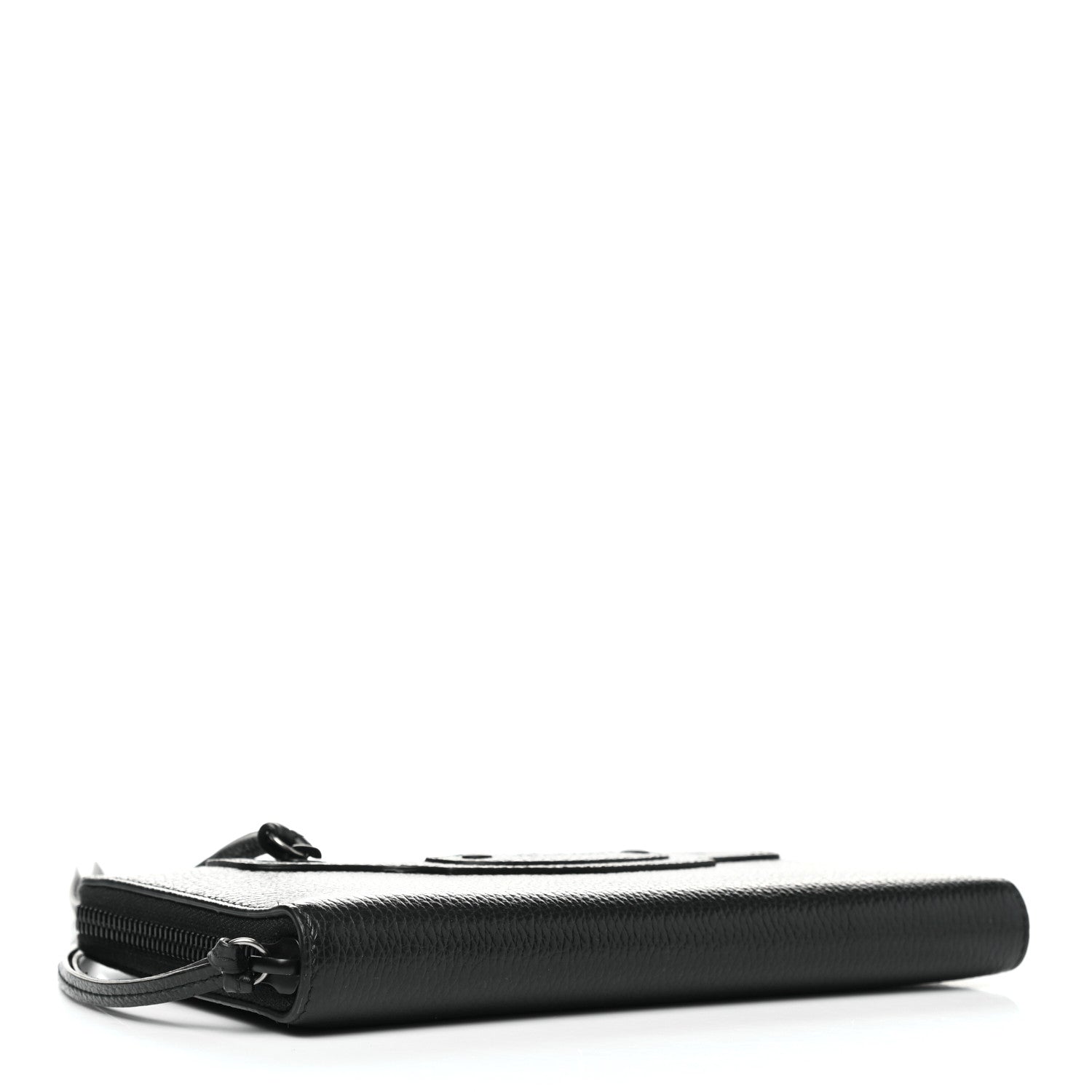 Balenciaga Grained Calfskin Neo Classic Continental Zip Around Wallet Black 4 of 8