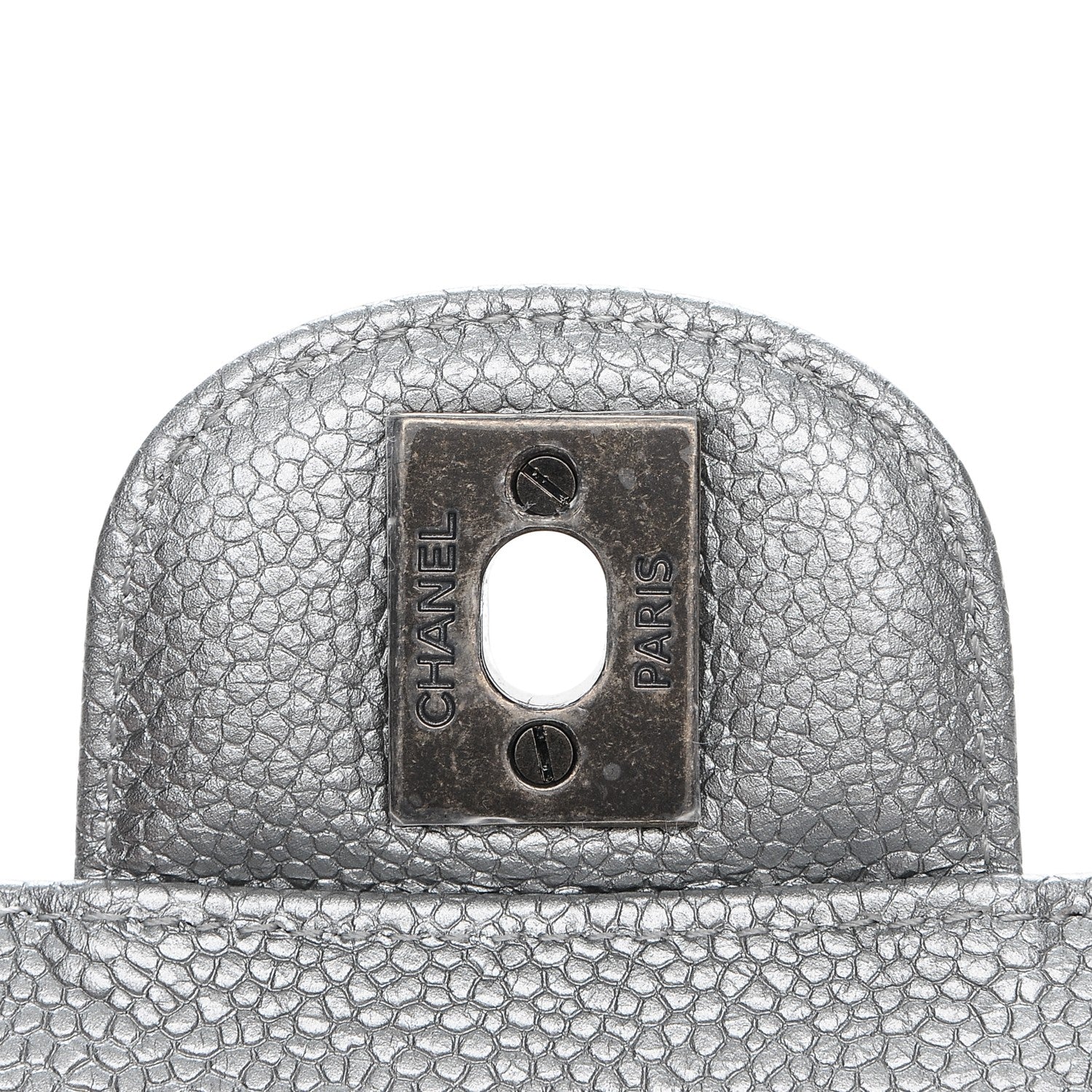 Chanel Metallic Caviar Quilted Mini Rectangular Flap Silver 6 of 8