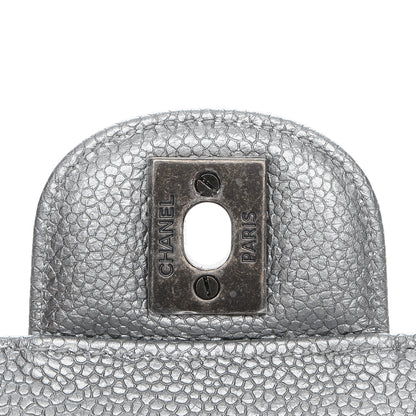 Chanel Metallic Caviar Quilted Mini Rectangular Flap Silver 6 of 8