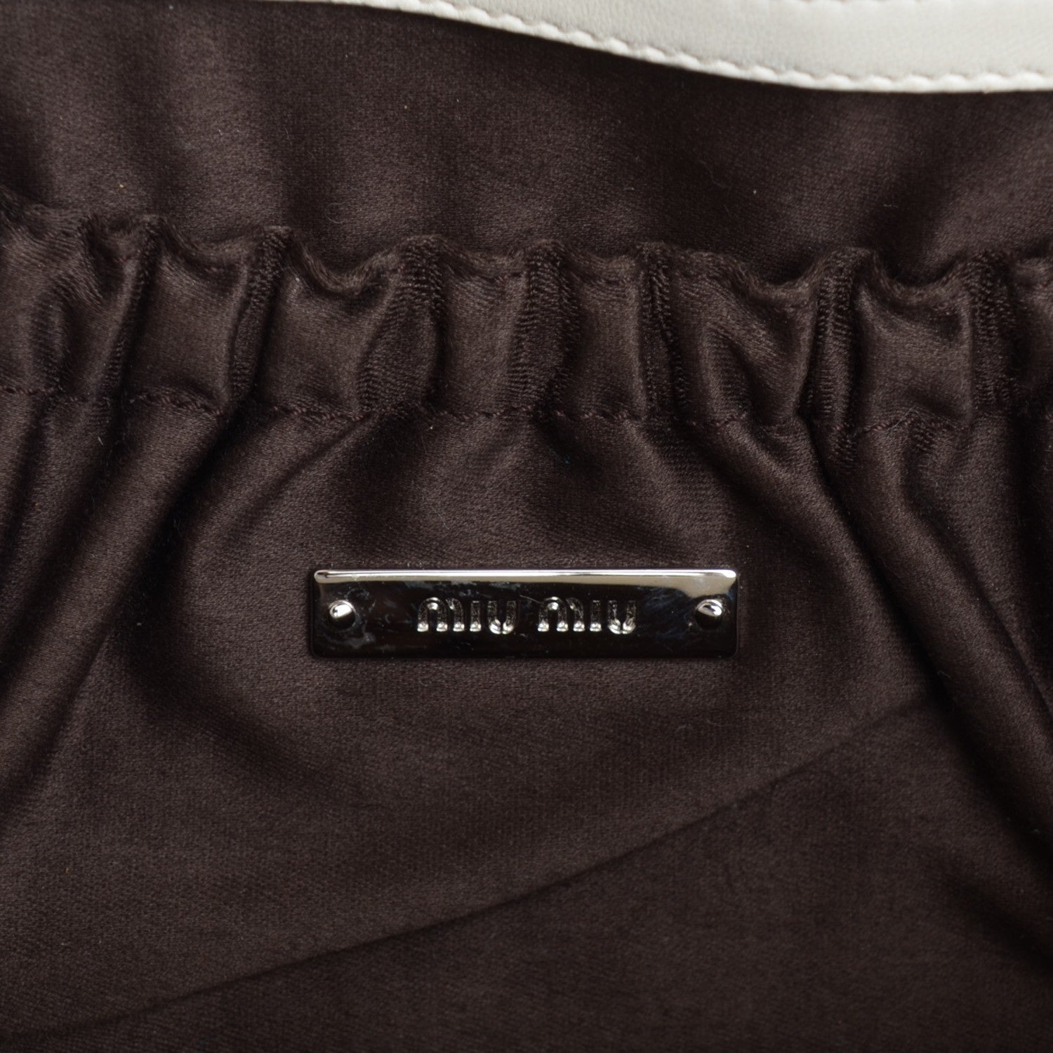 Miu Miu Nappa Matelasse Crystal Flap Clutch Bianco 8 of 10