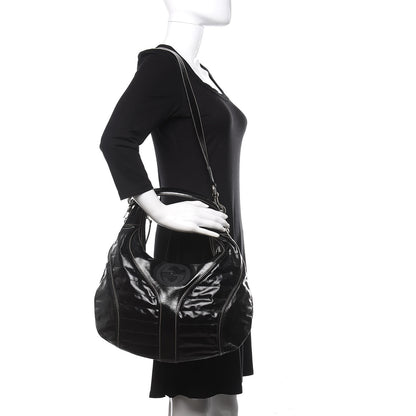 Gucci Patent Calfskin Medium Snow Glam Hobo Black 2 of 15
