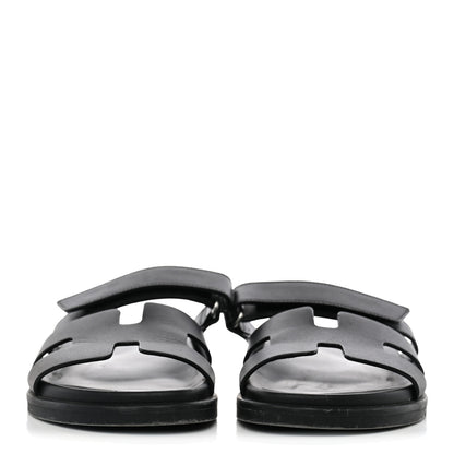 Hermes Calfskin Womens Chypre Sandals 38 Black 2 of 12