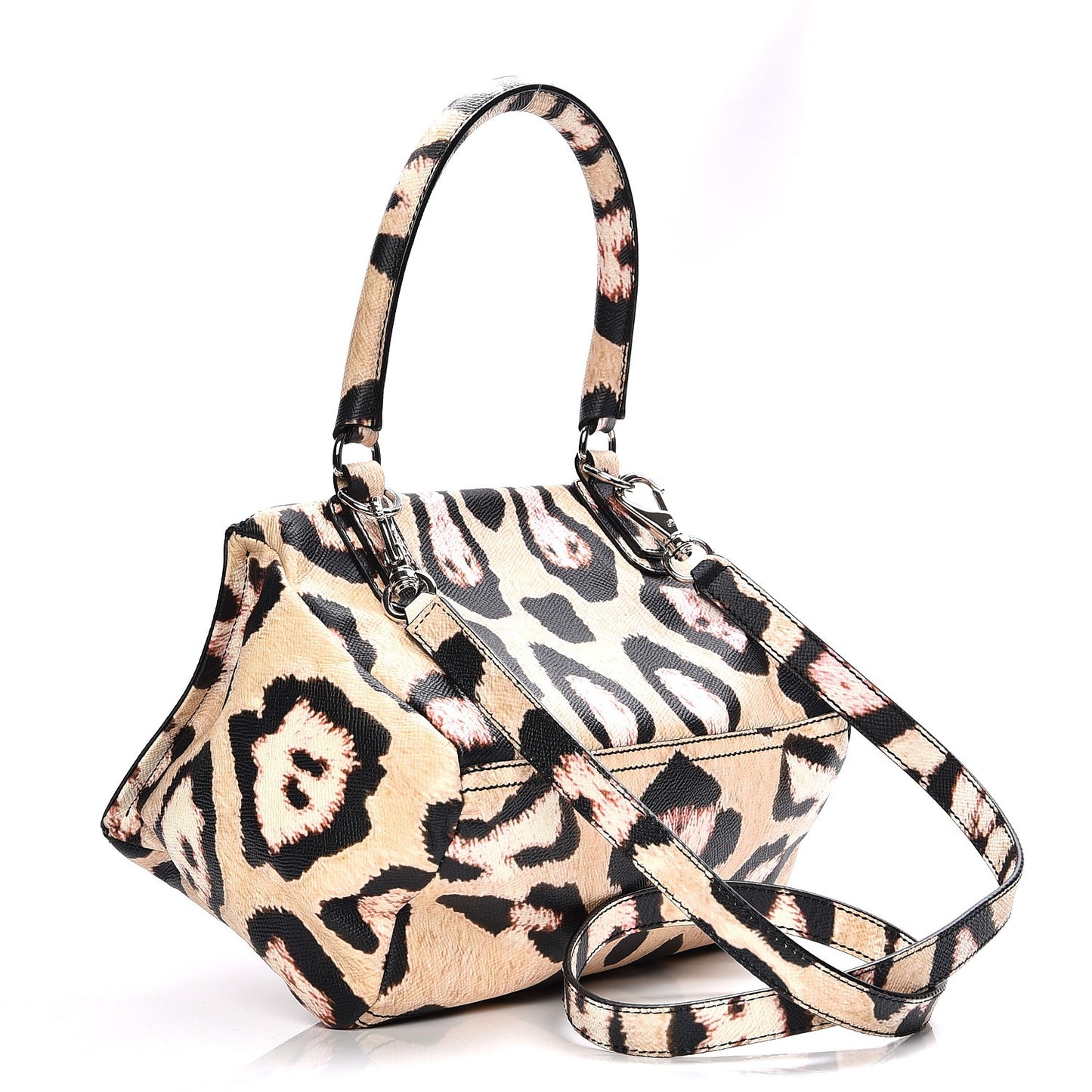 Calfskin Jaguar Print Small Pandora Multicolor