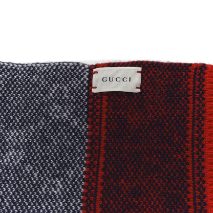 Gucci Wool Childrens GG Monogram Scarf Navy Red 3 of 3