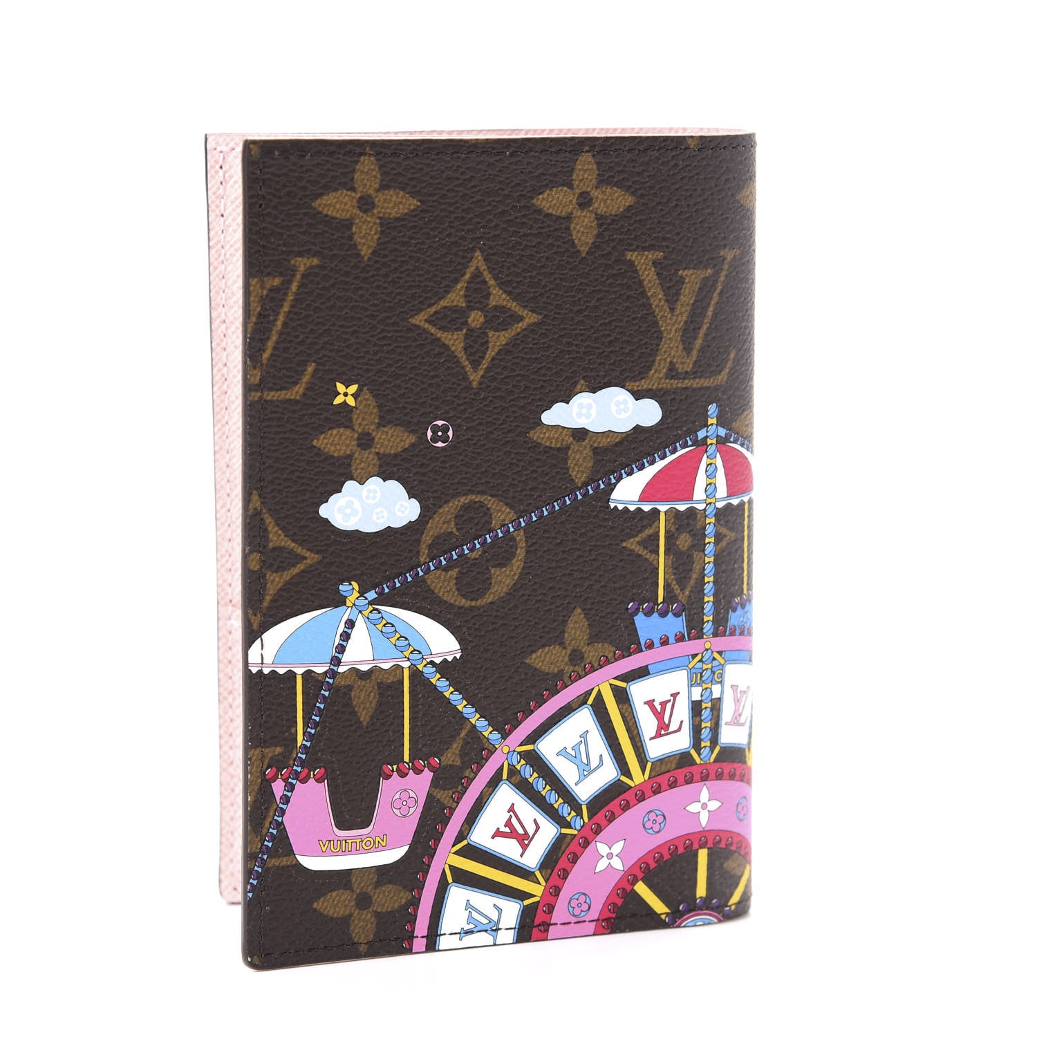 Louis Vuitton Monogram 2020 Christmas Animation Big Wheel Passport Cover Rose Ballerine 3 of 10
