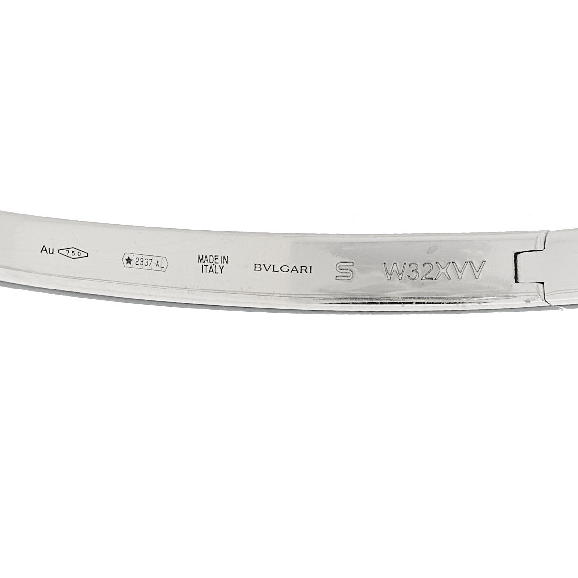 Bulgari 18K White Gold Diamond Fiorever Pave Bangle Bracelet 3 of 4