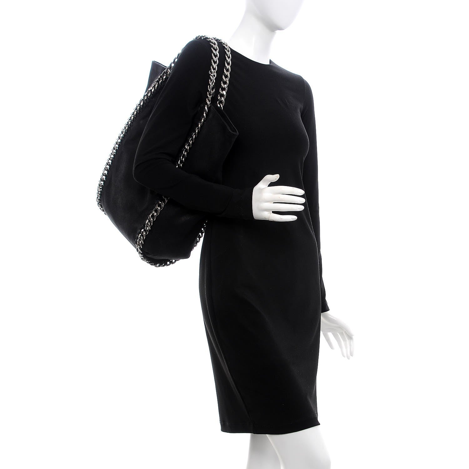 Stella McCartney Shaggy Deer Chain Falabella Tote Black 2 of 6