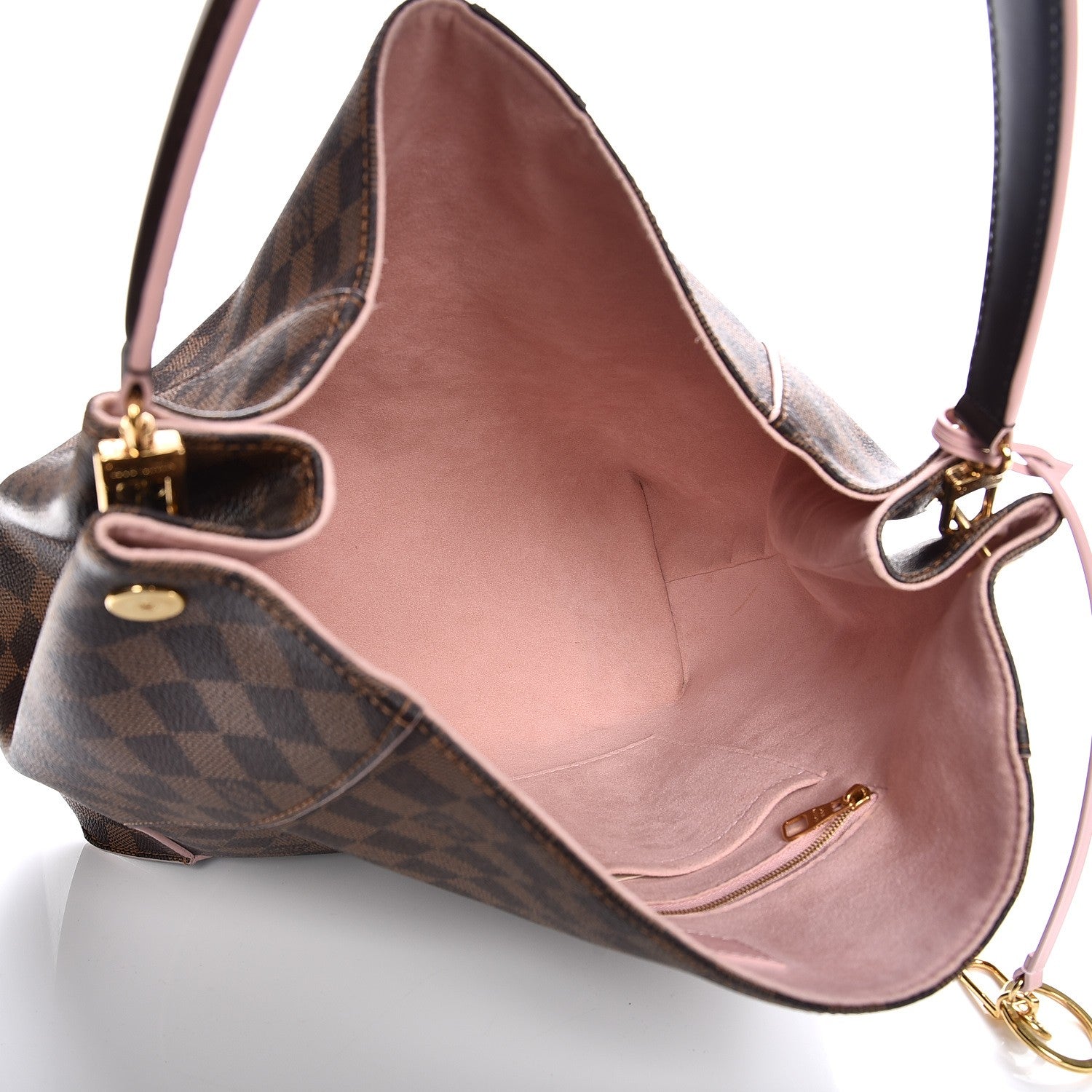 Louis Vuitton Damier Ebene Caissa Hobo Rose Ballerine 5 of 8