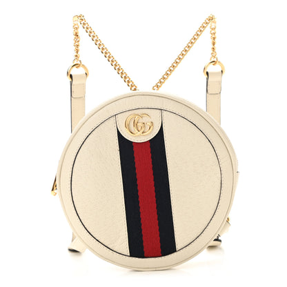 Gucci Textured Calfskin Web Mini Ophidia Round Backpack Mystic White 1 of 10