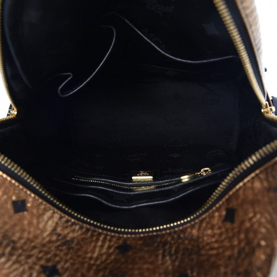 Metallic Visetos Studded Small Dual Stark Backpack Gold