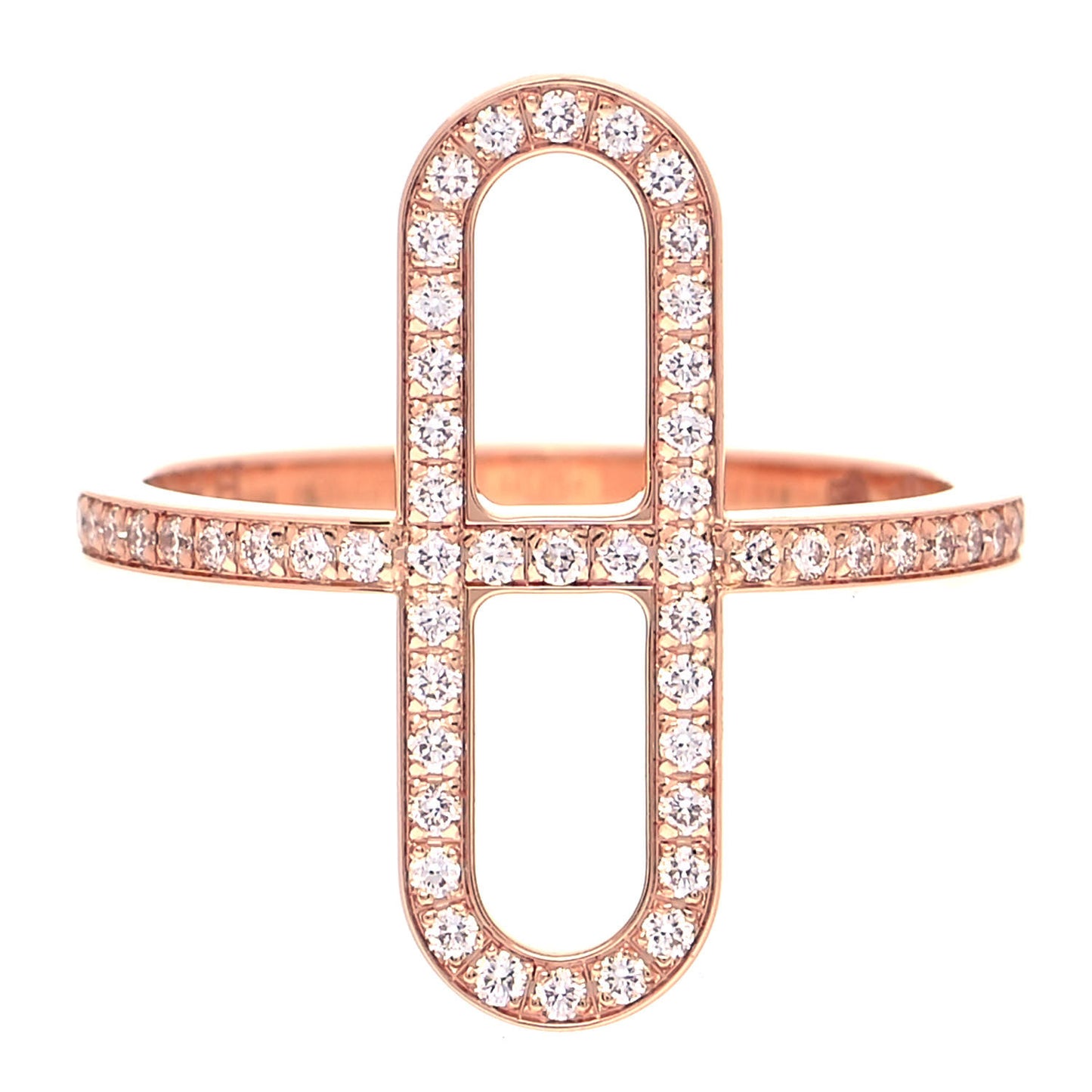 18K Rose Gold Diamond Ever Chaine d'Ancre Small Ring 51 5.75