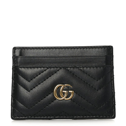 Gucci Calfskin Matelasse GG Marmont Card Holder Black 1 of 6