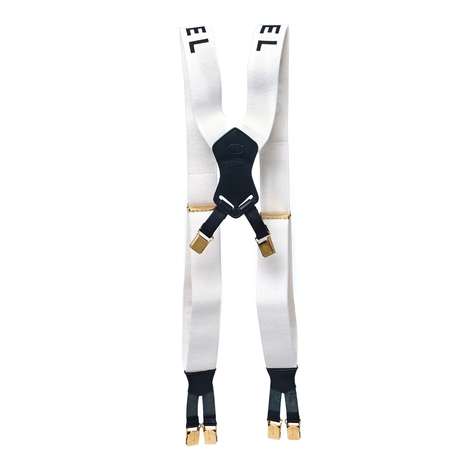 Chanel Logo Suspenders White 1 of 5