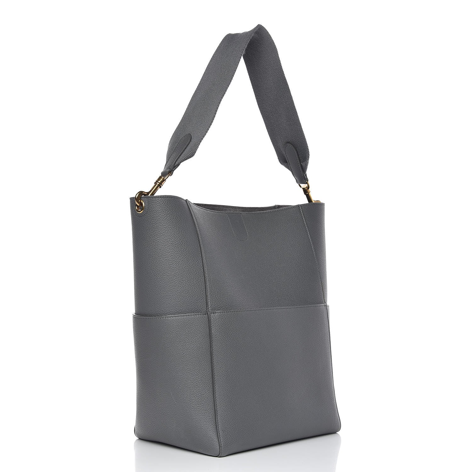 Celine Soft Grained Calfskin Sangle Bucket Bag Kohl 3 of 11