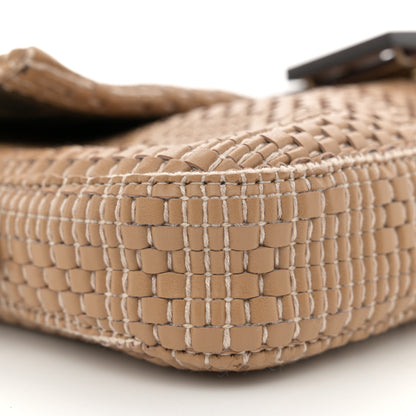 Fendi Calfskin Woven Baguette Cammelo Beige 9 of 11