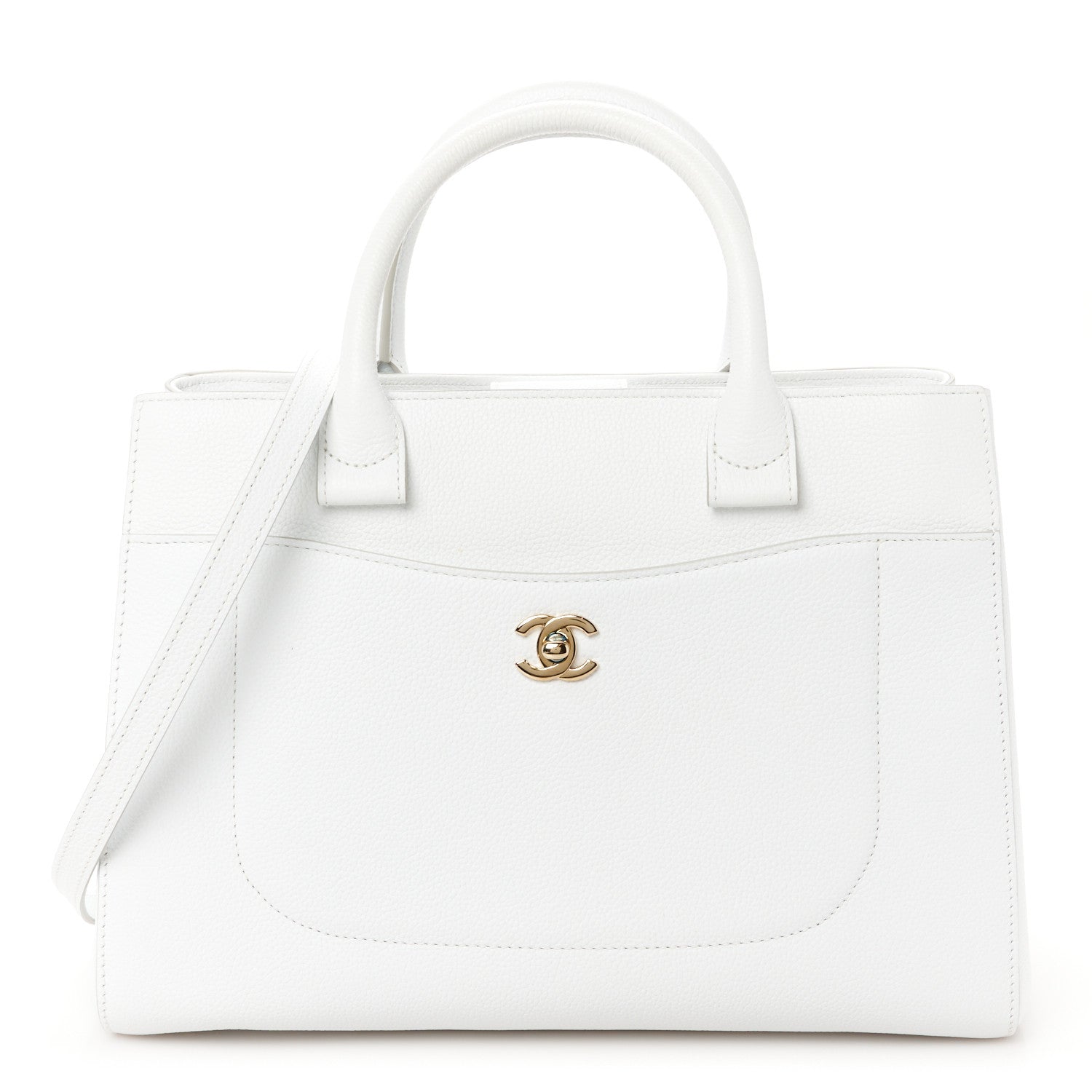 Chanel Grained Calfskin Small Neo Executive Shopper Tote White 1 of 10