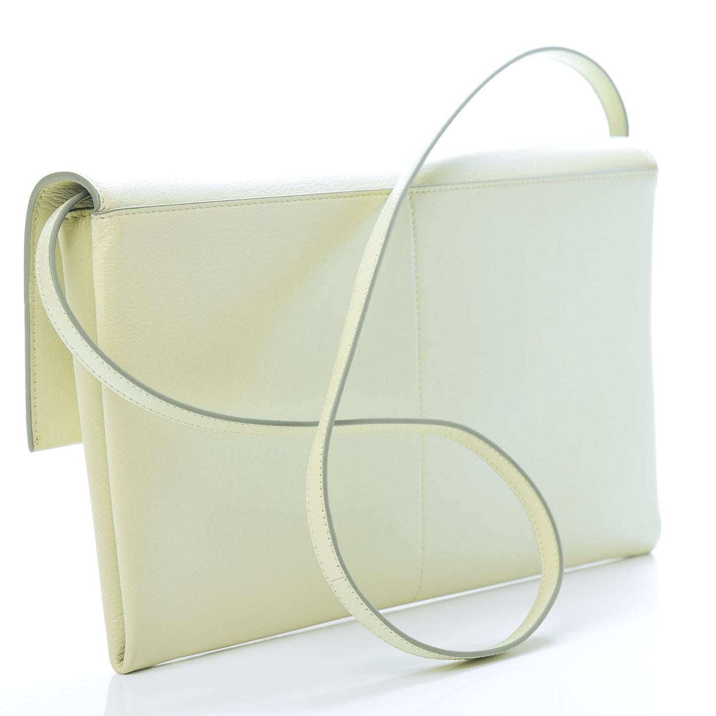 Calfskin Folded Clutch With Strap Jade