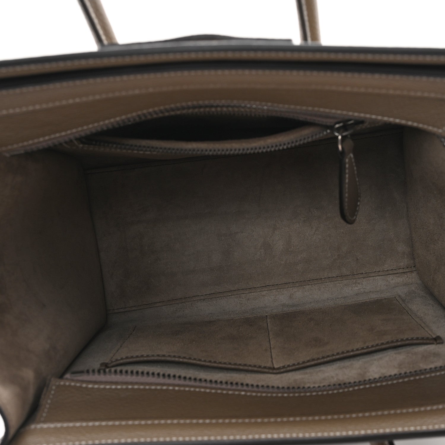 Celine Drummed Calfskin Micro Luggage Souris 5 of 10