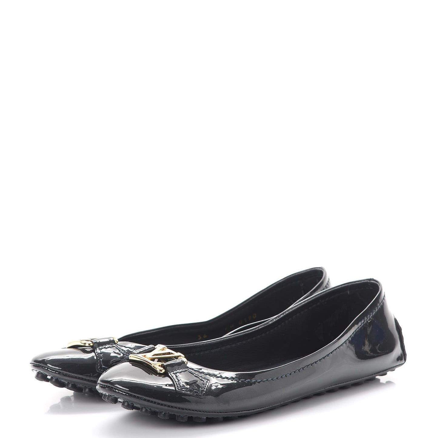 Patent Calf Oxford Ballerina Flats 36 Black