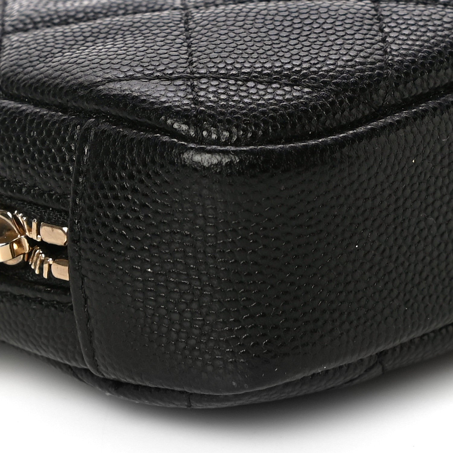 Chanel Caviar Quilted Small Curvy Pouch Cosmetic Case Black 9 of 11